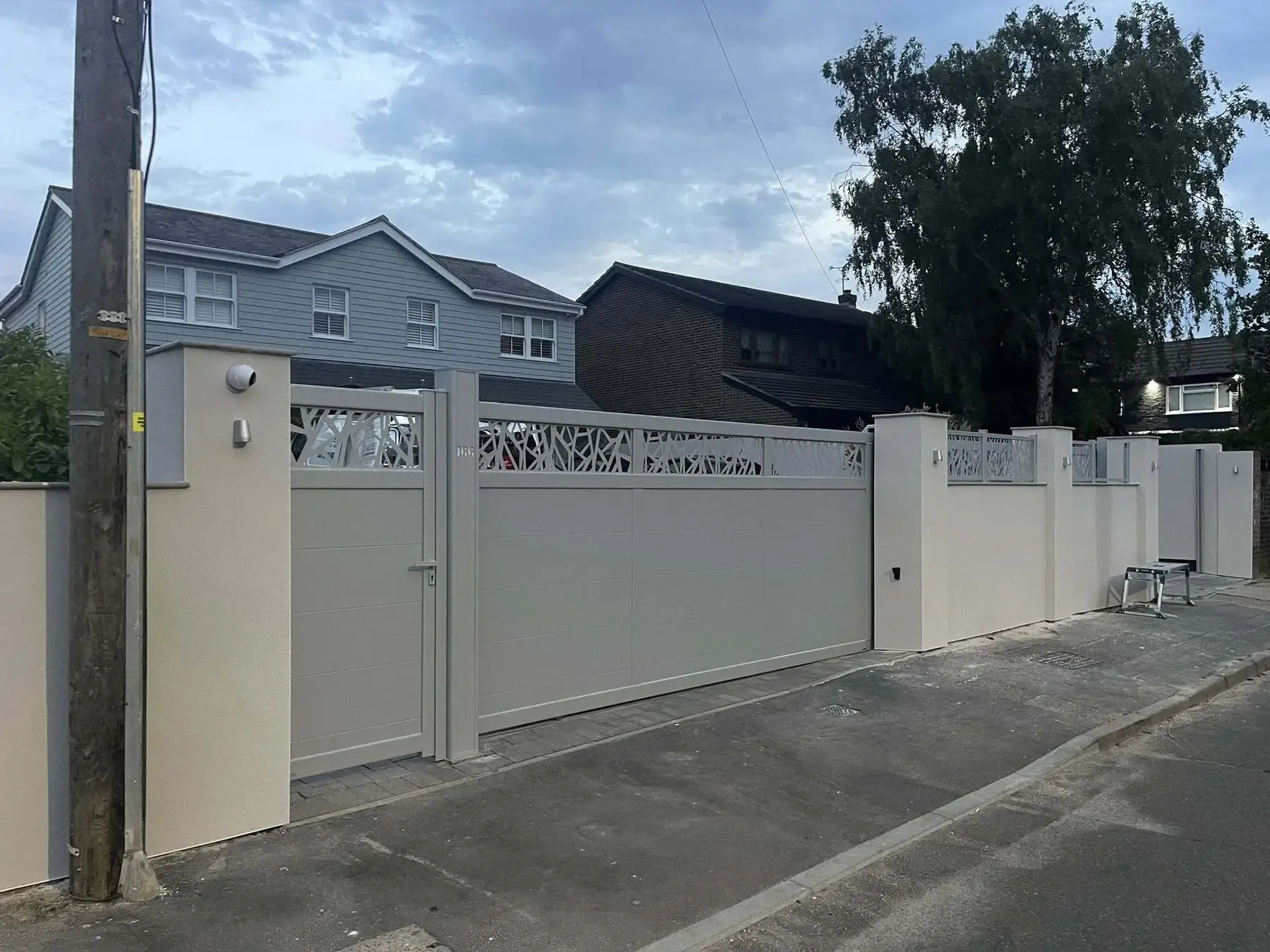 Completed automated gate installation