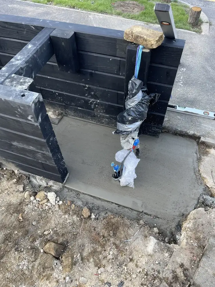 New footings for gate posts with buried services