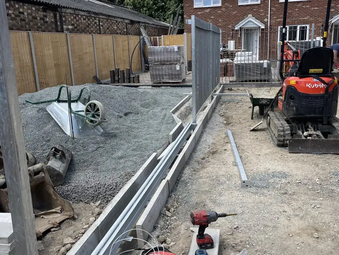 Gate installation in progress