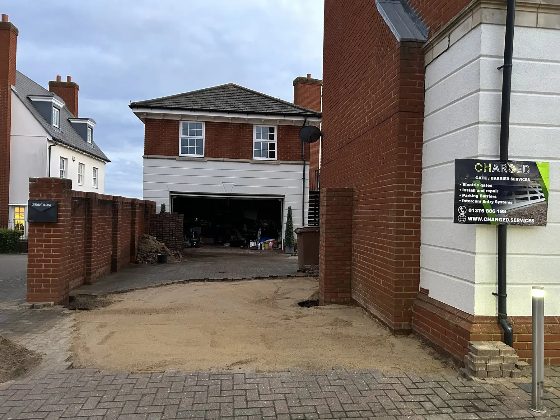 Cleared and re-graded driveway