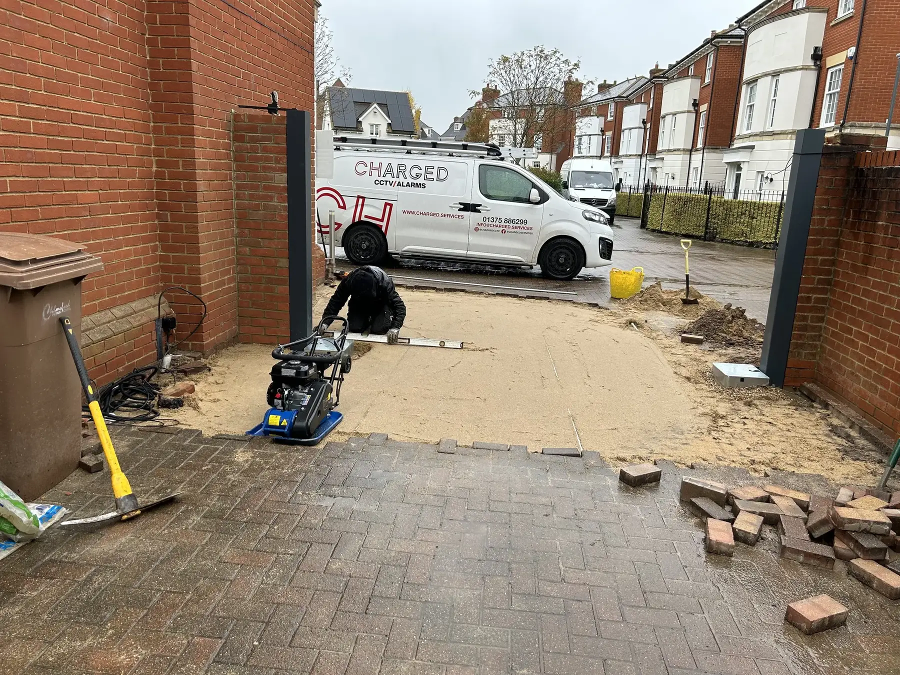 New driveway blockwork being installed