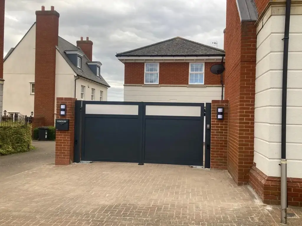 New gates installed with external lights