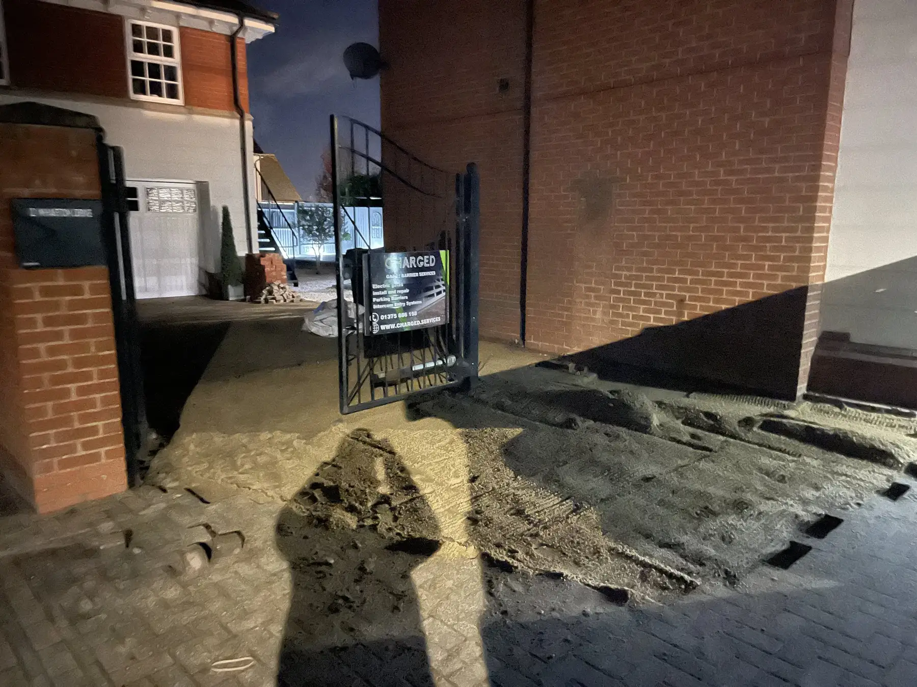 Excavated driveway