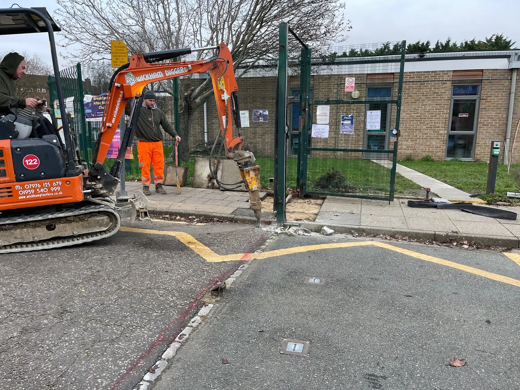 Ground reinstatement works at Avanti Court school entrance