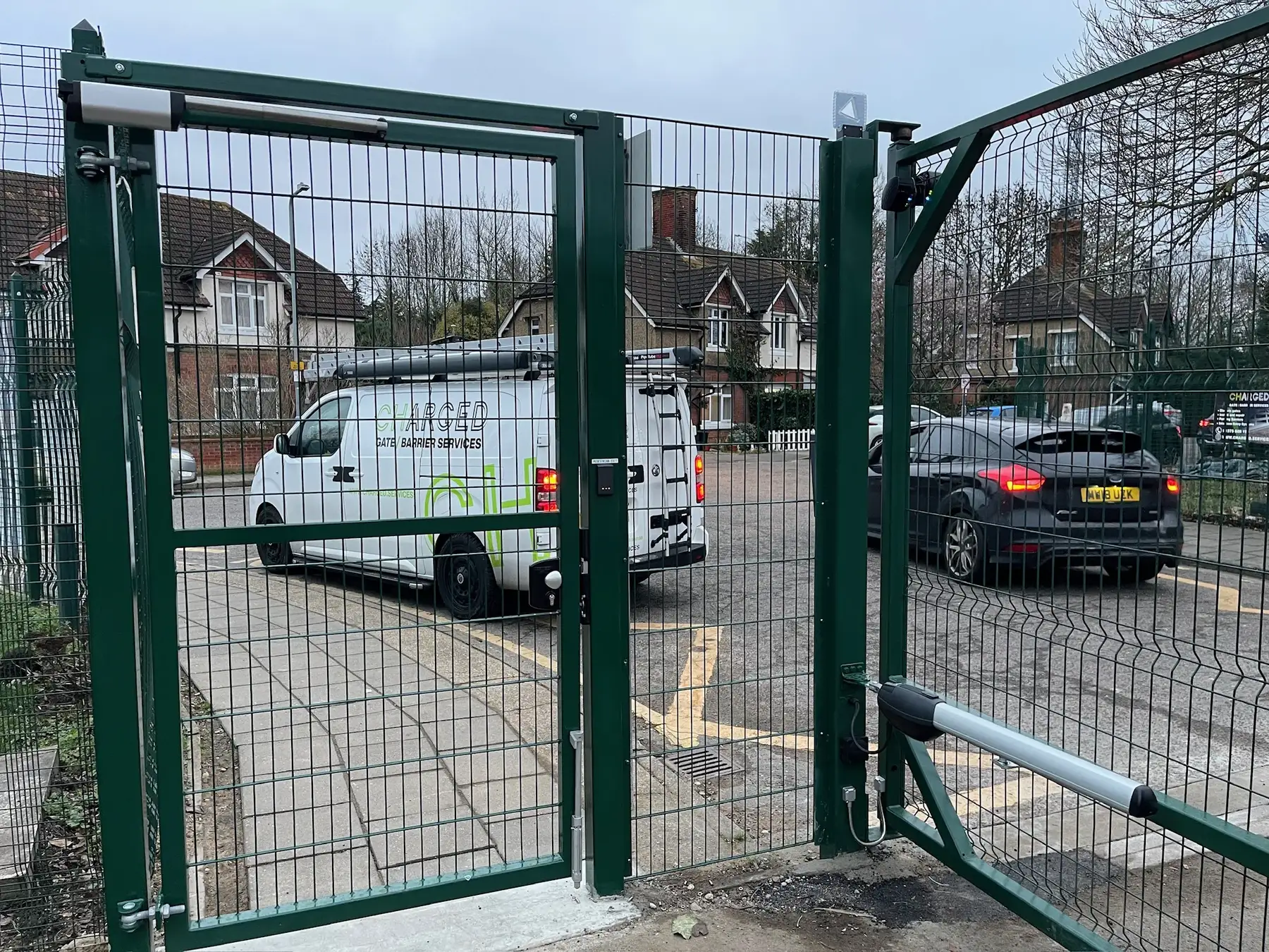 Secure pedestrian entrance for children