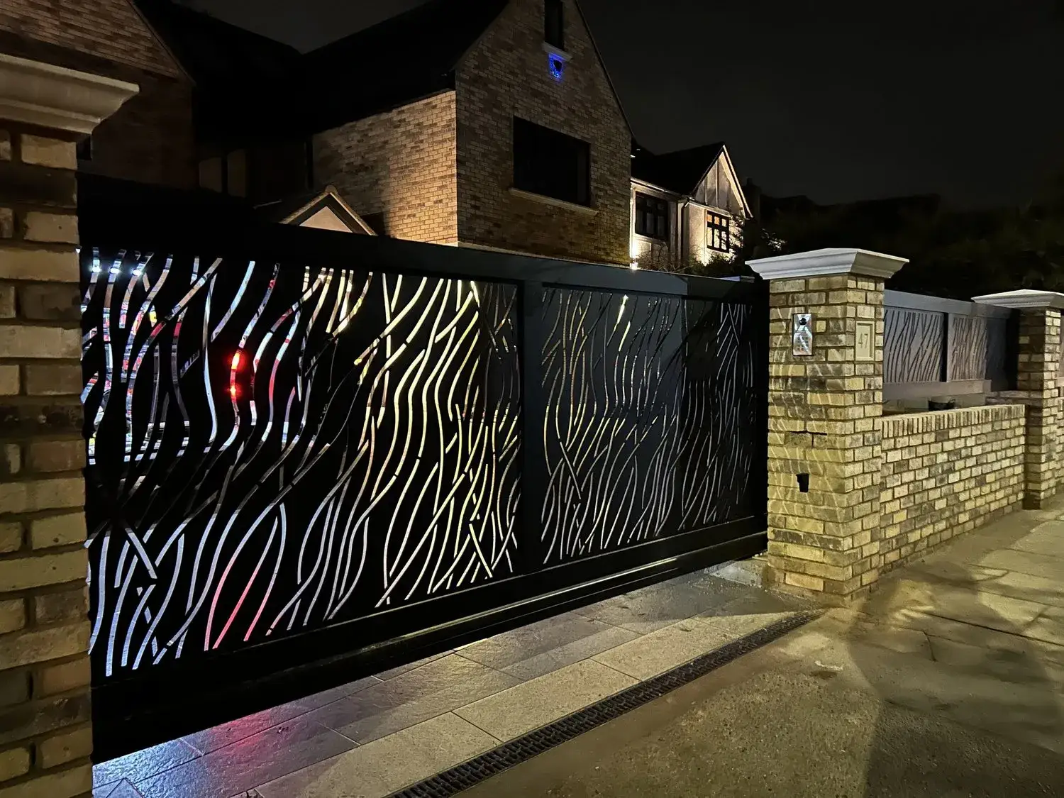 Safari design gate at night