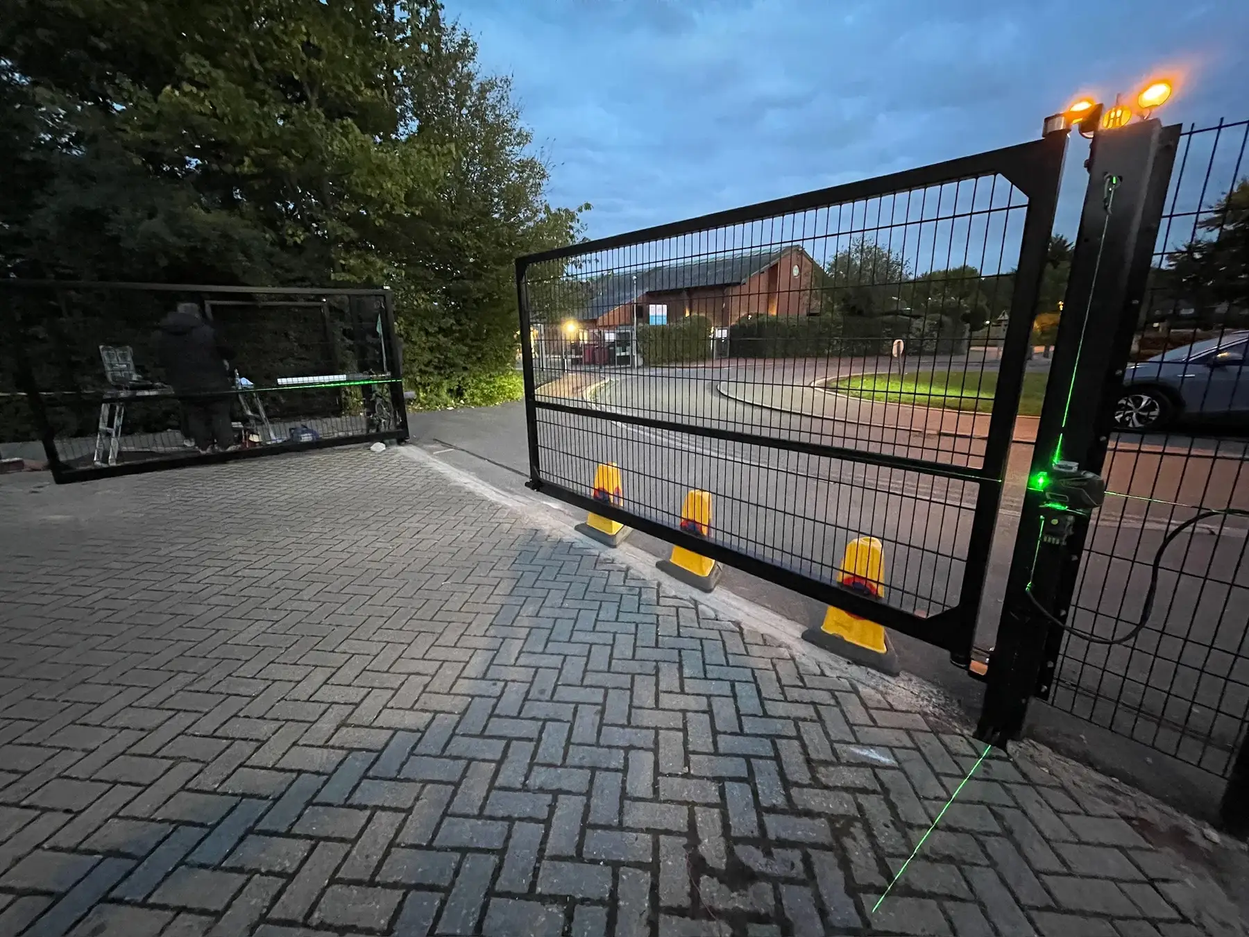 Laser alignment of the gate panels